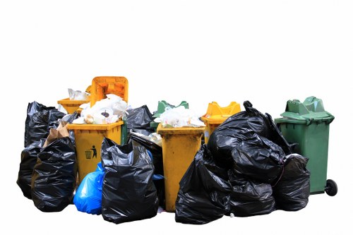 Construction site in Brixton managing waste disposal