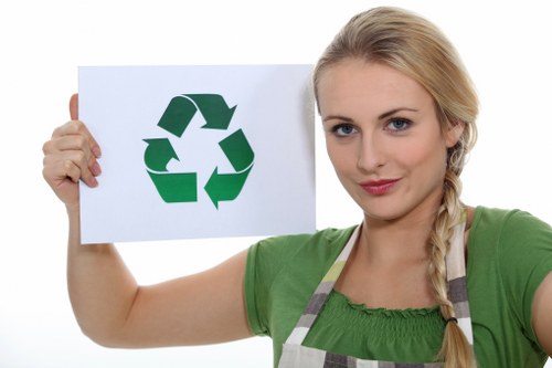 Eco-friendly waste management practices at a demolition site in Brixton.